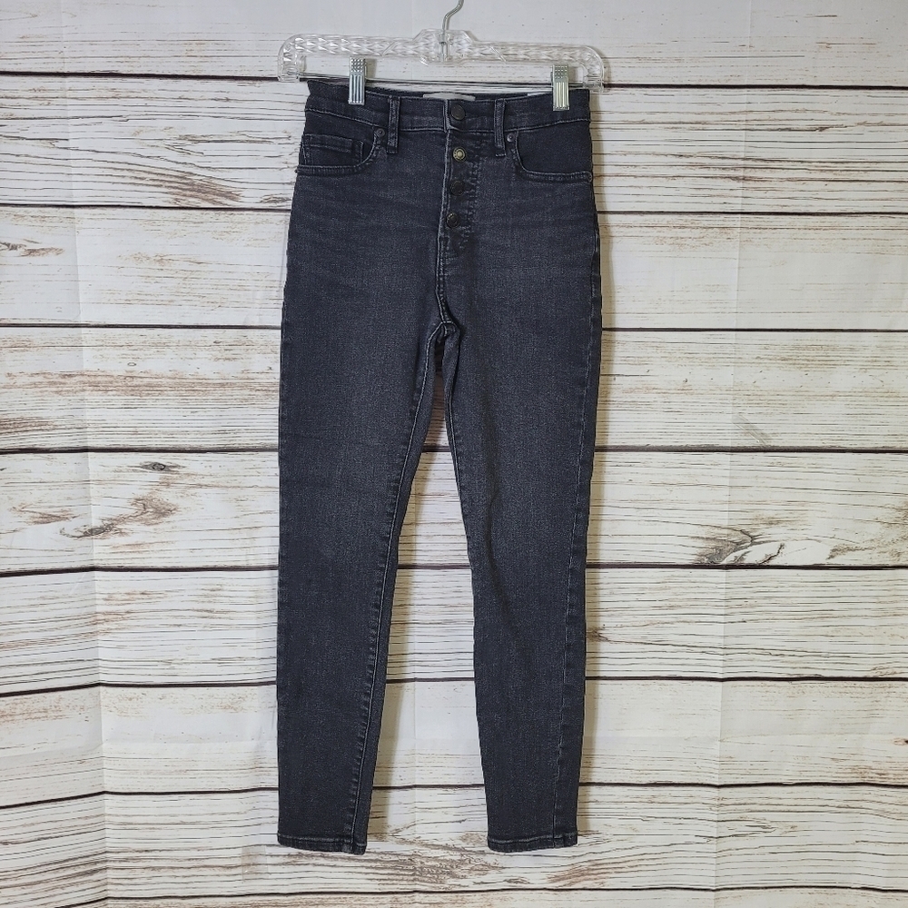 Everlane High Rise Skinny Ankle Jeans Size 25R Buttonfly - Picture 3 of 7